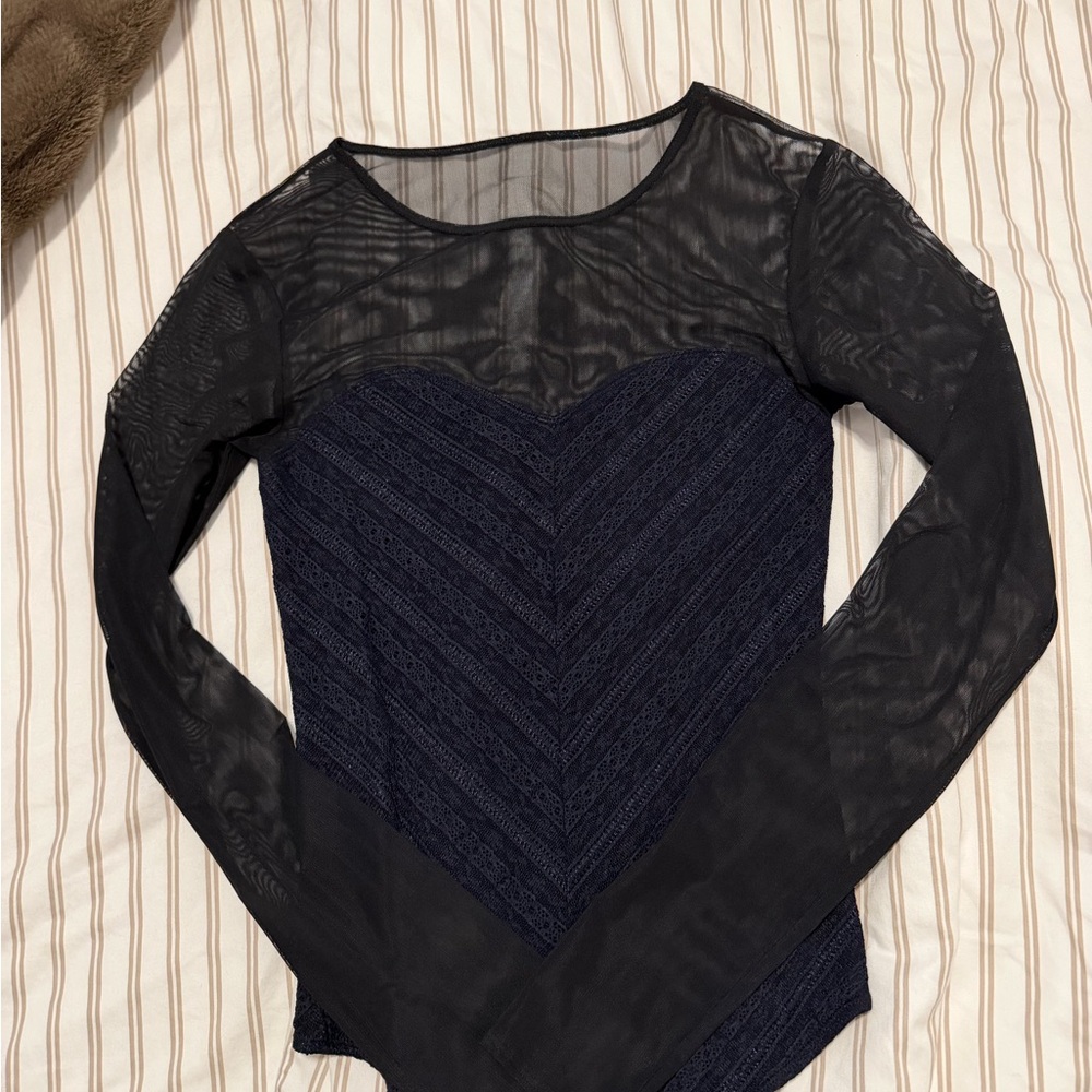 Abercrombie Black Mesh Bodysuit